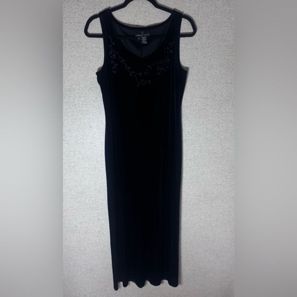 Vintage 90’s Carole Little maxi velour velvet gothic evening dress size M